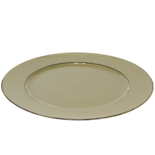 gjenstander Dekorativ tallerken grønn plasttallerken vintage mosegrønn brun Ø33cm