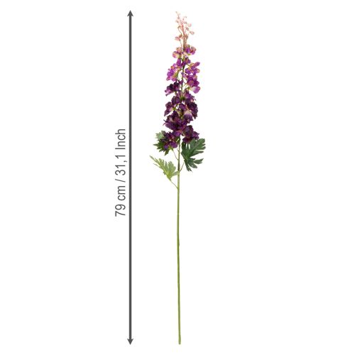 gjenstander Dekorativ ridderspore som kunstig blomst for stilige blomsterdekorasjoner, 79 cm, 3 stk.
