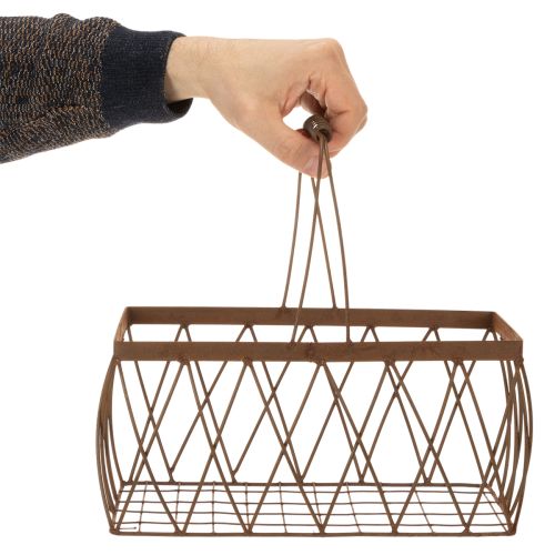 gjenstander Trådkurv, metall, rustlook, 28x13,5x14cm, 2 stk.