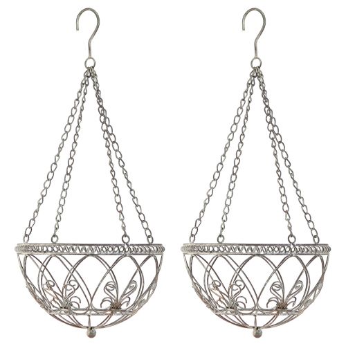 gjenstander Hengende kurv metall blomsterkurv antikk utseende Ø25cm H56cm