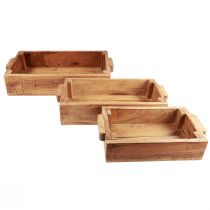 gjenstander Boks for planting av tre plantekasse 48,5/40,5/32,5 cm sett med 3