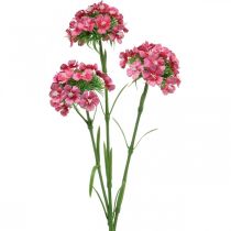 gjenstander Kunstig Sweet William Pink kunstige blomster nelliker 55cm bunt med 3stk