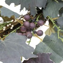 gjenstander Dekorativ krans av vinblader og druer Høstkrans av vinstokker Ø60cm