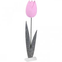 gjenstander Filt blomsterfilt deco blomst tulipan rosa bordpynt H68cm