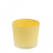 gjenstander Blomsterpotte i glass gul plantekasse glassbalje Ø10cm H8,5cm