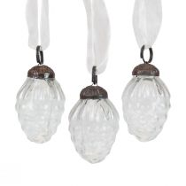 gjenstander Julepynt glass dekorative kleshengere glasskjegler 3×4,5cm 12stk