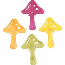 gjenstander Spredt sopp, høstpynt, heldige sopp for å dekorere oransje, gul, grønn, rosa H3,5 / 4cm B4 / 3cm 72stk.
