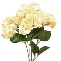 gjenstander Hortensia bukett kunstige blomster gul 5 blomster 48cm