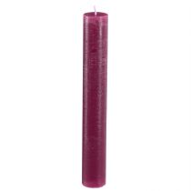 gjenstander Lys ensfarget i Berry stick lys 34x240mm 4 stk