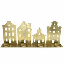 gjenstander Lysestake Julelys Deco Houses Gull 52×12cm