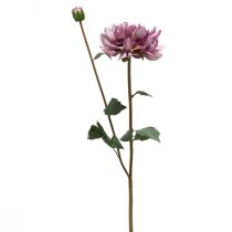 gjenstander Kunstig blomst Dahlia Lilla silkeblomst og knopp H57cm
