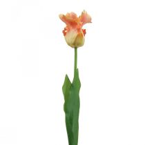 gjenstander Kunstig blomst, papegøye tulipan appelsin, vårblomst 63cm