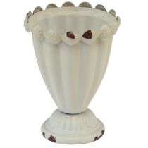 gjenstander Kopp vase metall dekorative kopp krembrun Ø9cm H13cm