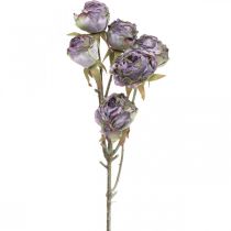 gjenstander Rose Grein Silke Blomst Borddekorasjon Kunst Rose Lilla Antikk L53cm