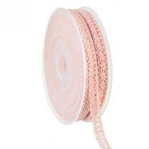 gjenstander Blondekant rosa dekorativt bånd heklet blonde B12mm L20m