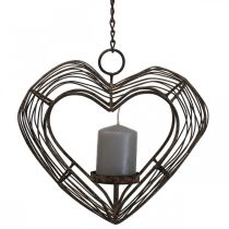gjenstander Telysholder metall hengende dekor rustdekor hjerte 22×7×20cm