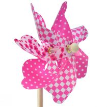 gjenstander Pinwheel Rosa Gul Grønn Vindmølle Balkongpynt Ø15cm 3stk