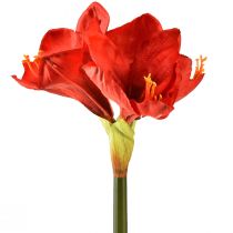 gjenstander Kunstig amaryllis i knallrødt - elegante blomster for luksuriøs romdekorasjon, 66 cm