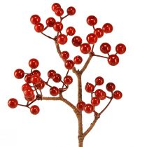 Lyse røde bærgrener – ideell for festdekorasjoner, 30 cm – sett med 6