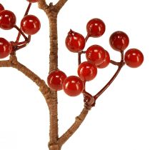 gjenstander Lyse røde bærgrener – ideell for festdekorasjoner, 30 cm – sett med 6