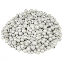 gjenstander Strålende dekorative perler 4mm - 8mm hvit 1l