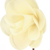 gjenstander Dekorative roser krem kunstige roser laget av tre Ø7cm 12 stk