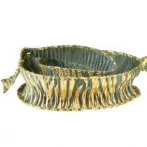 gjenstander Chiffon dekorativt bånd i grønt/gull, 25 mm bredde, 15 m lengde - ideell for gaveinnpakning