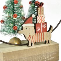 gjenstander Dekorativ ring tre metall jul med hund Ø21cm H25cm