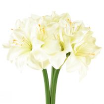 gjenstander Kunstig ridderstjerne som ekte kunstige blomster hvit amaryllis 40cm 3stk