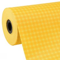 gjenstander Mansjettpapir silkepapir blomsterpapir gul rute 25cm 100m