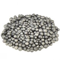 gjenstander Metalliske dekorative perler antrasitt dekorative granulat runde 4-8mm 1l