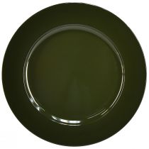 Elegant mørkegrønn plastplate - 28cm - Ideell for stilig bordoppstilling og dekorasjon