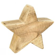 gjenstander Rustikk dekorativ stjerne laget av paulownia-tre - naturlig treutseende, 25x8 cm - allsidig romdekorasjon