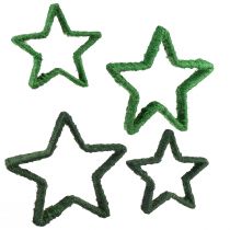 gjenstander Stjerne til stand juledekorasjon jutegrønn 13/18cm 4stk