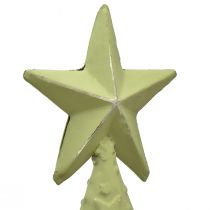gjenstander Juletre metall tre sølv grønne stjerner vintage H75cm