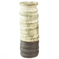 Vase keramisk dekorasjon for tørr blomsterdekorasjon krem grågrønn H34cm