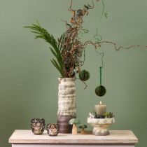 gjenstander Vase keramisk dekorasjon for tørr blomsterdekorasjon krem grågrønn H34cm