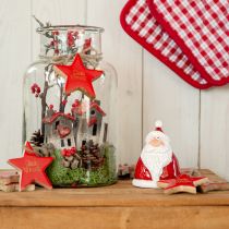 gjenstander Julenissefigur i rødt 13 cm - ideell juledekorasjon for en festlig atmosfære - 2 stk