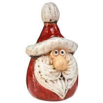 gjenstander Søt keramisk julenissefigur, rød og hvit, 10cm - perfekt juledekorasjon - 4 stk.