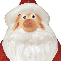 gjenstander Keramisk julenissefigur, rød og hvit, 6,4cm – Festlig julepynt – 6 stk.
