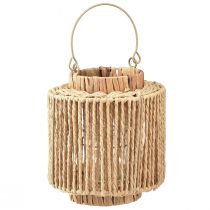 gjenstander Lykt raffia med håndtak naturfiber metall Ø19cm H21cm