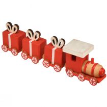 gjenstander Tretog med gaveesker, rød og hvit, sett med 2, 18x3x4,5 cm - juledekorasjon