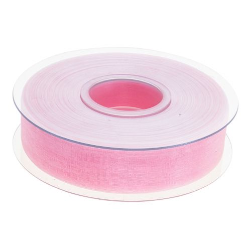 gjenstander Organza bånd gavebånd rosa bånd selvkant 25mm 50m