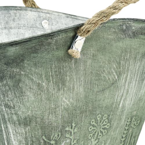 gjenstander Blomsterpotte med håndtak pose metalljute 24,5×17×15,5cm