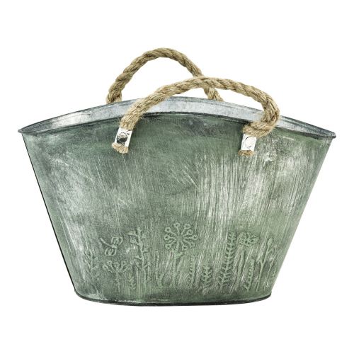 gjenstander Blomsterpotte med håndtak pose metalljute 24,5×17×15,5cm