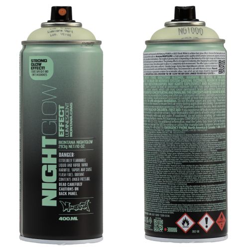 gjenstander Fluorescerende malingssprayboks Nightglow Green 400ml