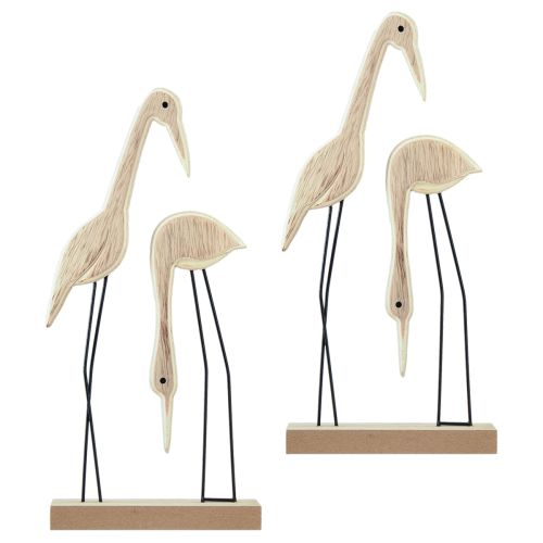 gjenstander Stativ trefigur kranpar natur 27,5×13cm 2 stk