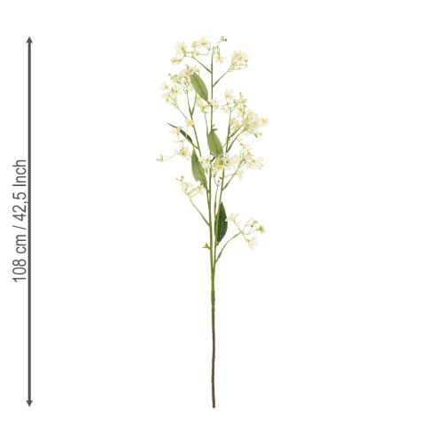 gjenstander Dekorativ epleblomstgren som kunstig blomst for lyse stuedetaljer, kremfarget, 108 cm, 2 stk.