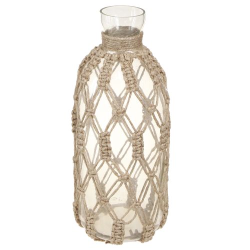 Floristik24 Dekorativ flaske glass macrame flaske vase Ø10cm H27cm