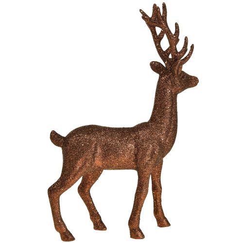 gjenstander Deco hjort rein kobber dekorasjonsfigur glitter H37cm